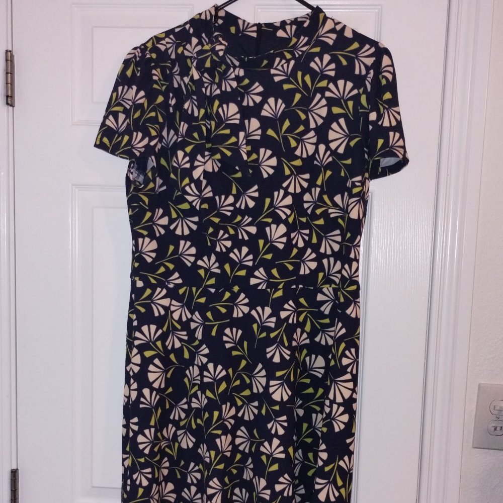 London Times Side Tie A-Line Midi Dress